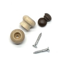 Small Piano Fallboard/Key Cover/Desk/Cabinet Knobs, 1 Pair, Unfinished Wood