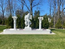 INCREDIBLE NEPTUNE CARVED MARBLE ESTATE FOUNTAIN - 4LIFW