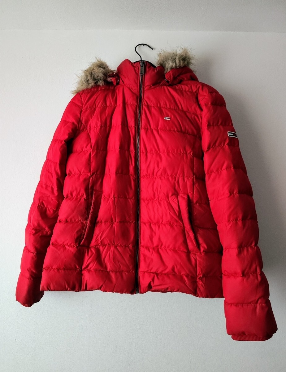 Parka Tommy Hilfiger Bomberjacke Damen Rot Down Jacket Hilfiger