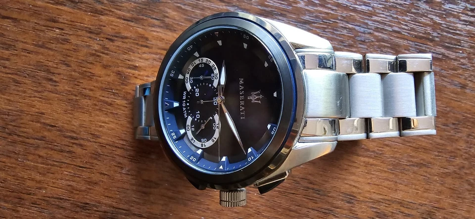 montre homme maserati traguardo 45mm bleu etat neuf - Photo 3/3