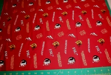 1/2 YARD FSU Florida State Univ Seminoles Fabric 44/45 " wide