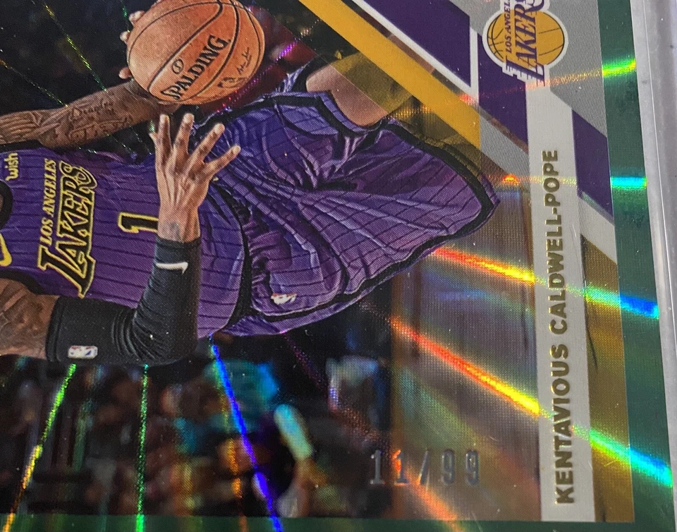 KENTAVIOUS CALDWELL-POPE Green Laser Paralel #’d 11/99 Donruss 19-20 Lakers - Image 3 of 3