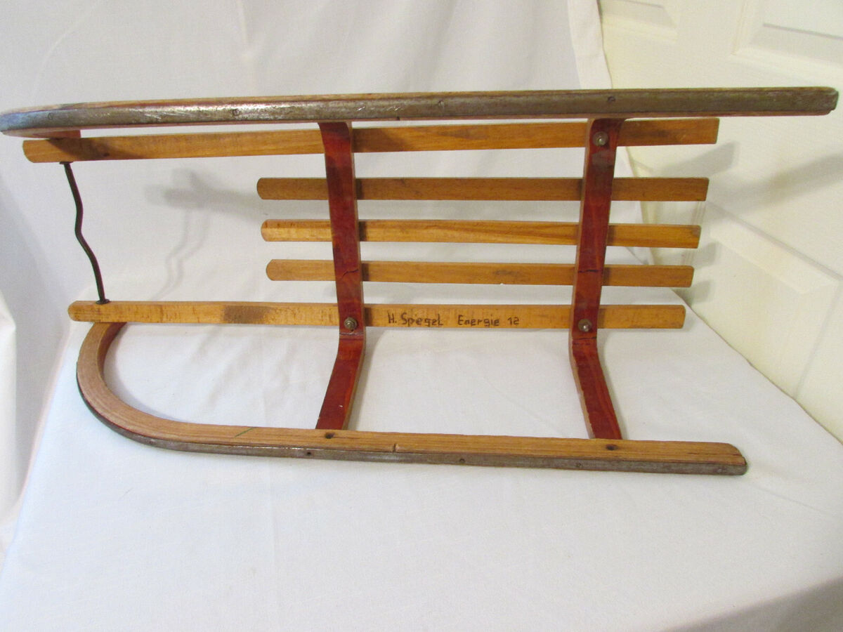 Antique DAVOS Germina Wood Transport Sled with Metal Runners Antique DAVOS Germina Wood Transport Sled with Metal Runners