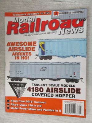 MODEL RAILROADER NEWS MAGAZINE JANUARY 2016 TANGENT 4180 AIRSLIDE COVERED HOPPER