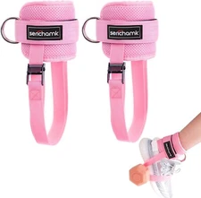 1-PAIR Adjustable Dumbbell Ankle Straps, Pink  NEW