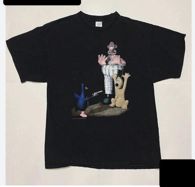 SALE Vintage Wallace & Gromit Cartoon t shirt best, ,Round Neck 