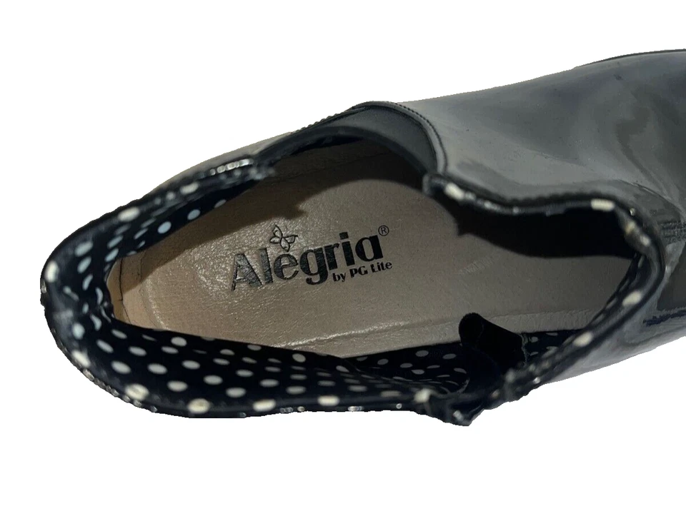 Botas de Lluvia Alegria CLIMATEASE con Talla 42 Negro Patente Cremallera Lateral Antideslizantes Foto 3 de 4