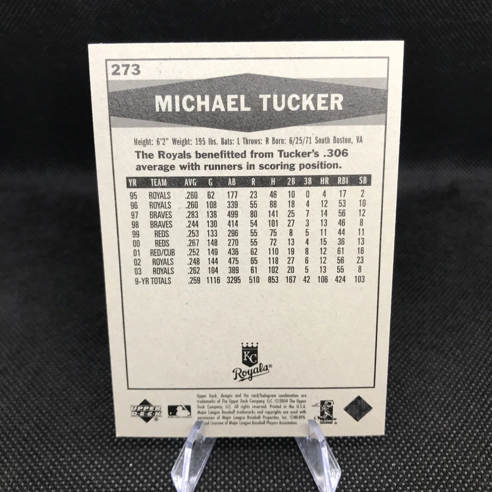 2004 Upper Deck Vintage Baseball Card #273 Michael Tucker Royals - Image 2 of 2