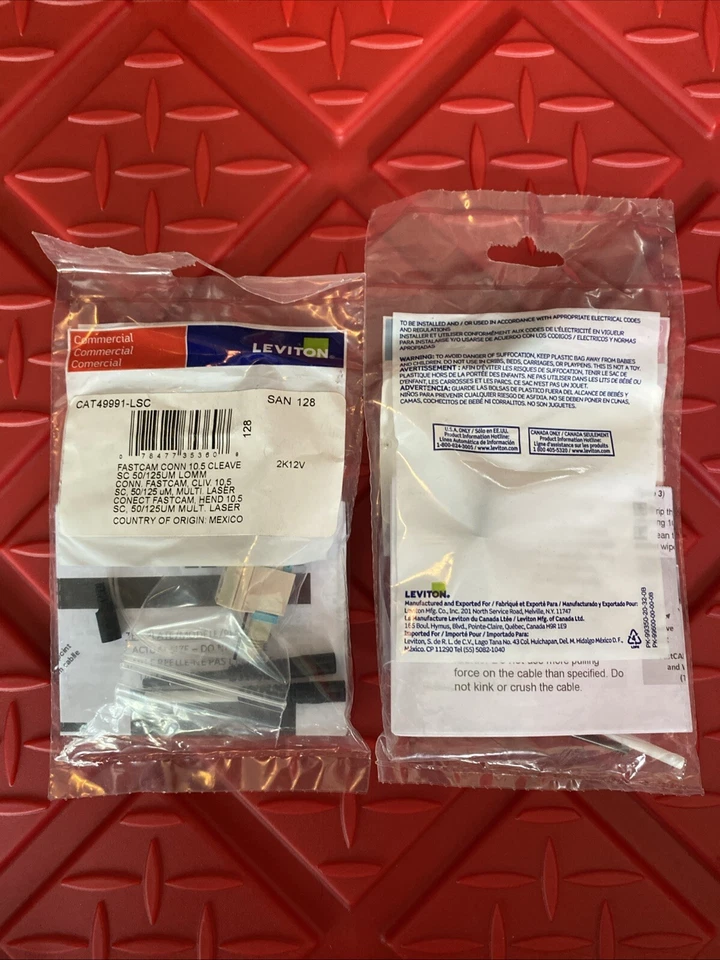 Leviton 49991-LSC FastCAM SC Connector, Aqua, 50/125um Multimode - Image 2 of 2