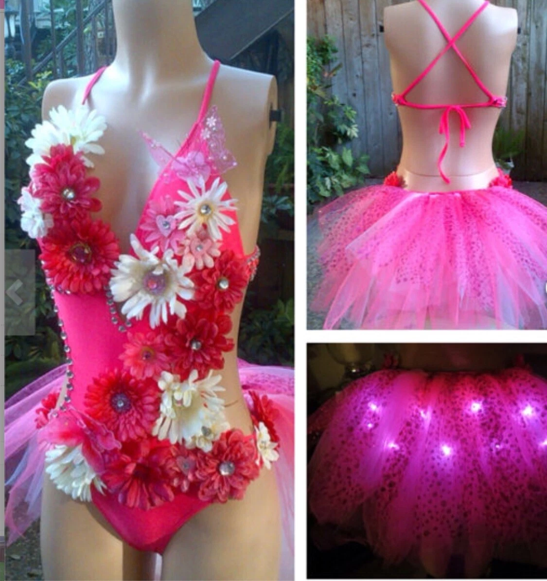 Fairy LED Pink Rave Bra, Costume, Rave Bras, Rave Outfit, Rave Clothes, EDC