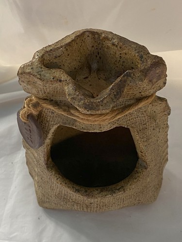 Precioso bolso saco de arpillera rústico de cerámica australiana vintage estilo cerdo de sal - Imagen 7 de 7