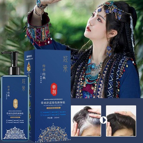 Hair Dye Shampoo For Gray Hair Multiflorum Herbal Natural GXU Darke Z69C - Picture 4 of 11