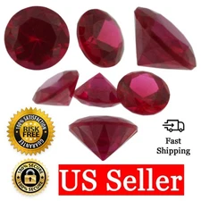 Loose Round Cut Ruby CZ Stone Single Red Cubic Zirconia July Birthstone Shape