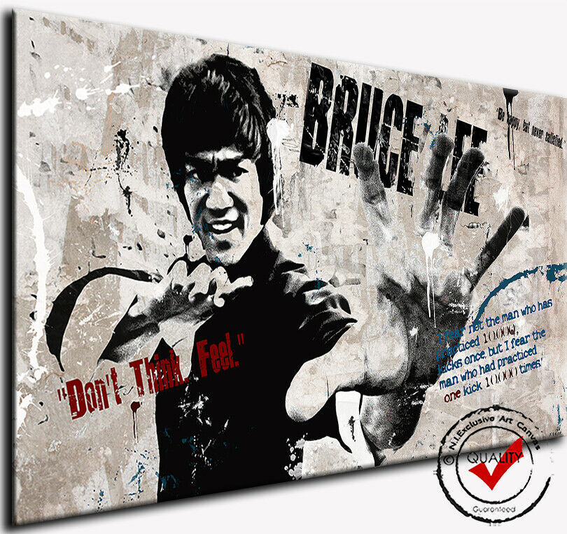 Cuadro Bruce Lee lienzo cuadros mural deporte POP ART Banksy style Street Legend