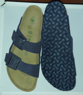NEW BIRKENSTOCK men\'s arizona vegan sandals in desert dust / indigo blue Birkenstock Men main image 4