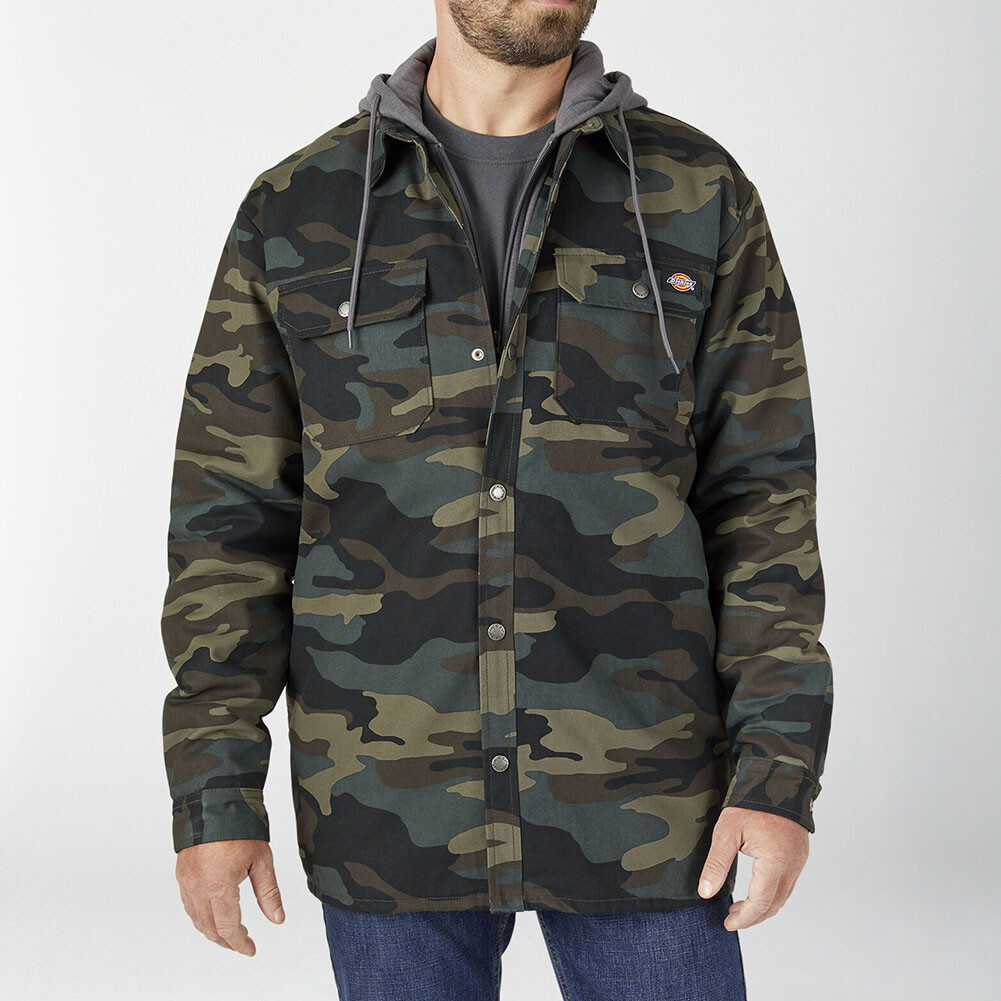 Dickies Men's Jacket Fleece Hooded Duck Shirt Coat with