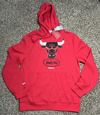 NEW Mitchell & Ness Chicago Bulls NBA Logo Windy City Sweatshirt Hoodie (Large)