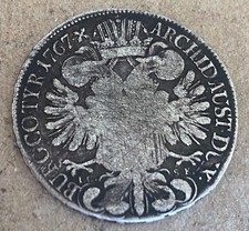 1767 I.C.- S.K. Austria Hungary Vienna 1/2 Thaler Silver Coin Maria Theresia C05