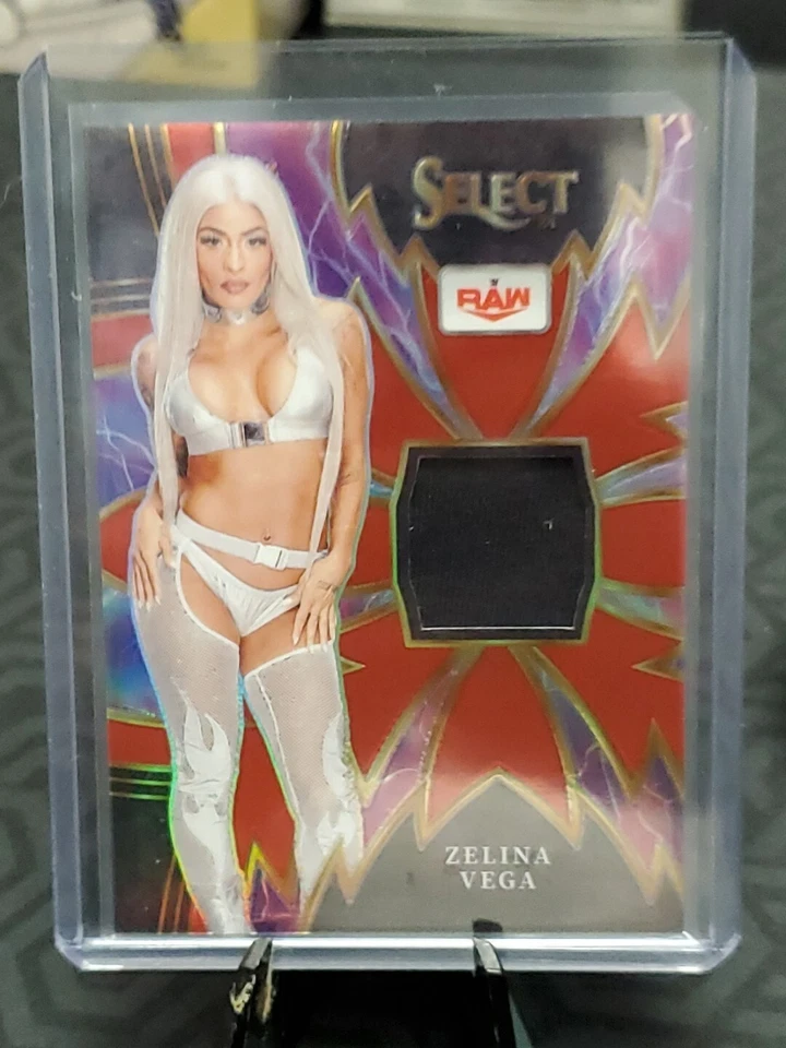 2024 Panini Select WWE ZELINA VEGA Sparks Relic Swatch Red #'d 40/99 RAW  - Image 4 of 4