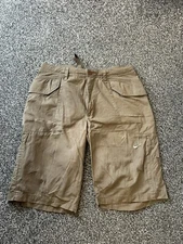 Y2K Nike Silver Grey Tab Brown Cargo Combat Shorts Large L Pockets
