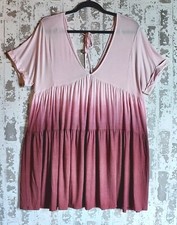 Wonderland By Orange Women's Ombre Tunic Dress Size Large Rolled Sleeve