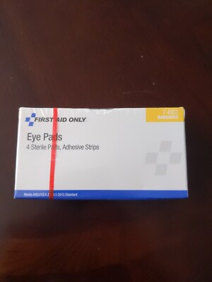 New/Sealed FIRST AID ONLY 7-002 Eye Pads, Includes 4 Eye Pads Free Ship