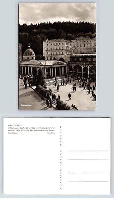 Marienbad Postcard Vintage Black and White Photographic View of Spa Area