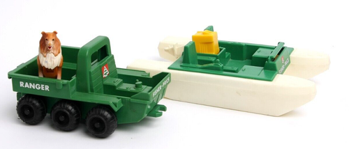 VTG Fisher Price Adventure People Wilderness Patrol PONTOON BOAT, RANGER & DOG - Picture 3 of 23