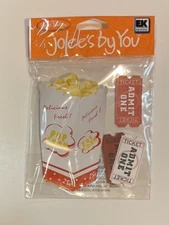 Popcorn & Movie Tickets~Dimension Scrapbook Sticker Embellish~Jolee's By You~VTG
