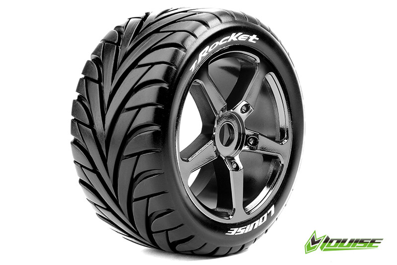 Team Louise L-T3250SBC T-Rocket 1-8 Truggy Tires Ready Glued Soft Spokes