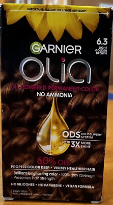 1 Boxe: Garnier Olia Permanent Hair Color *#6.3 Light Golden Brown*  R7P6a