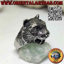 Anello in acciaio chirurgico (316L) a forma di testa di pantera