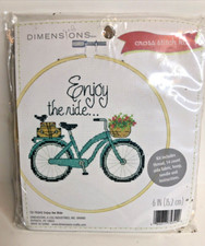 Dimensions "Enjoy the Ride" Cross Stitch Kit Bicycle Flowers 72-75342 New