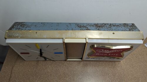 Insegna Orologio Illuminato Vintage Anni '50/'60 Miller High Life Birra Discoteca - Funziona - Foto 7 di 15