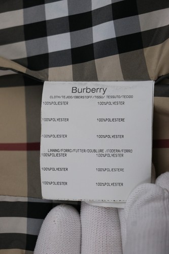 BURBERRY Womens Quilted Puffer Collar Flap Nova Check Black Jacket Sz S /42 - Picture 10 of 24