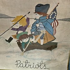 Coats  Clark Patriots Crewel Creative Stitchery Kit 5803 Fran Mar USA Flag 1974