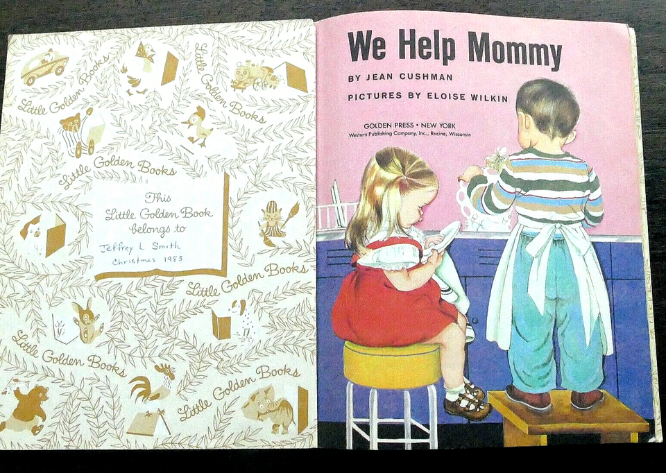 WE HELP MOMMY Little Golden Book 30542 1982 Org 1959