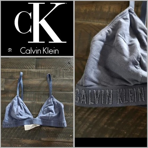 Calvin Klein Grayish-blue cotton bra size medium