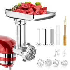 Stainless Steel Food Grinder Attachments for KitchenAid Stand Mixers and Cuis...