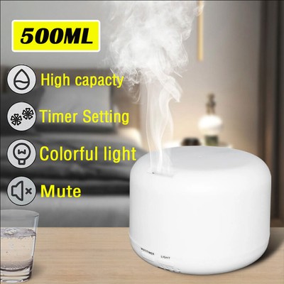 500ml  LED Essential Oil Diffuser Ultrasonic Aroma Diffuser Cool Mist Humidifier