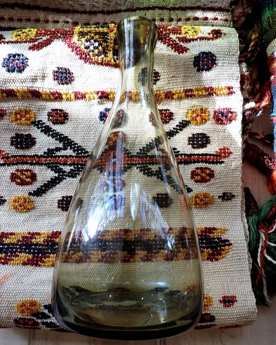Scandinavian Glass Decanter possibly Orrefors Sweden Greenish Grey 1930s Antique - Picture 10 of 18