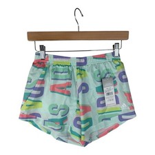 adidas Girls Shorts Mesh w/Elastic Waistband  Drawstring Sz L 14 Ice Mint