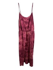 Old Navy Dress Women Medium Maroon Tie-Dye Cami Spaghetti Strap Midi Cotton Soft