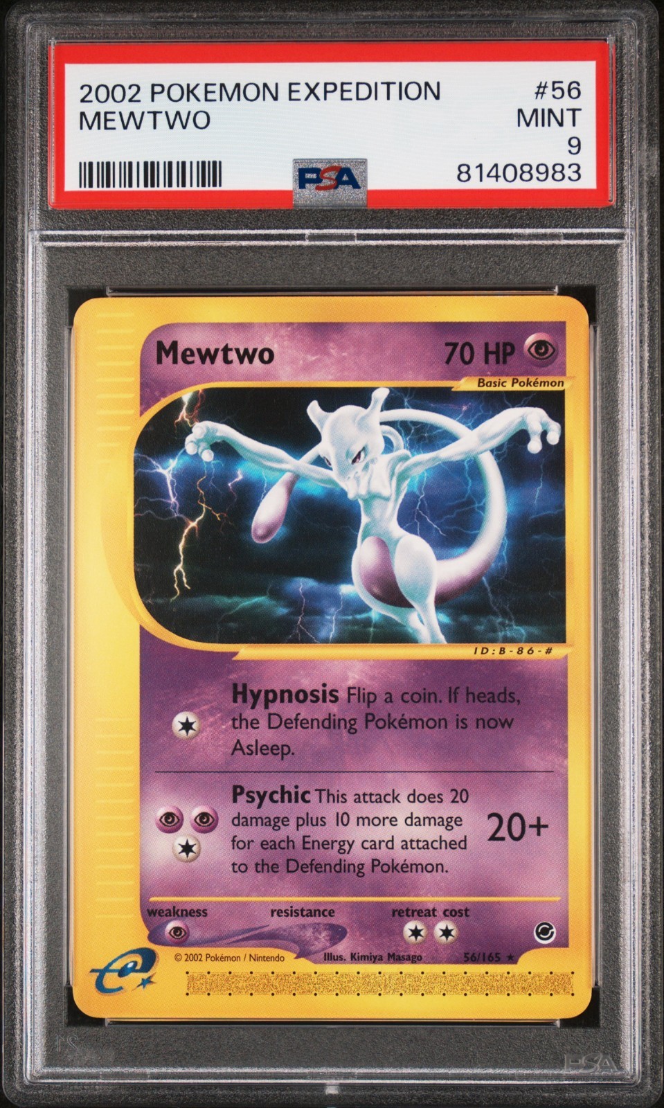 PSA 9 Mewtwo 56/165 Expedition 2002 Pokemon Card