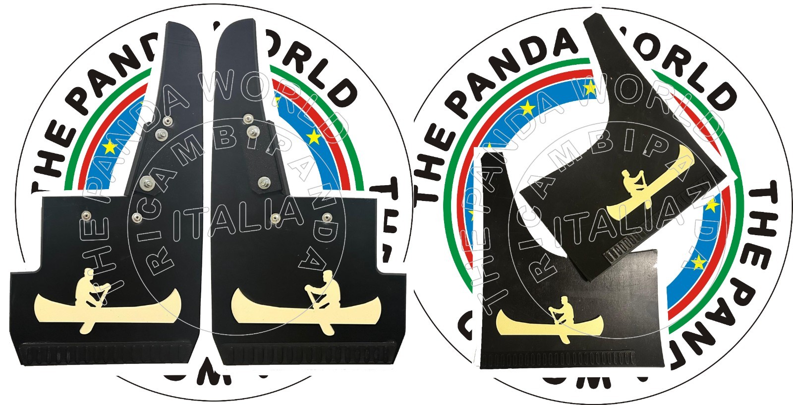 FIAT PANDA 4X4 SISLEY PARASPRUZZI REPLICA, LOGO CANOA A RILIEVO COLORE AVORIO