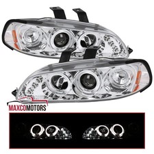 Projector Headlights Fits 1992-1995 Honda Civic 234dr Led Clear Halo Lamps Lr