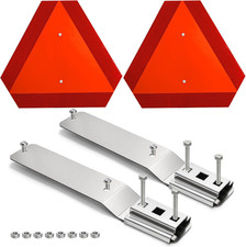 2 Set Slow Moving Vehicle Sign with Mounting Bracket, 14"X16" Slow Moving Vehicl
