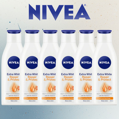 6 Pack Nivea Extra White Repair Protect Body Lotion Vitamin C 200ml