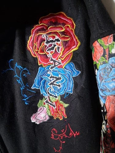 Kanji Jeans Men's Jacket Size 4XL Black Embroidered Wool Leather Vintage Unused  image 2