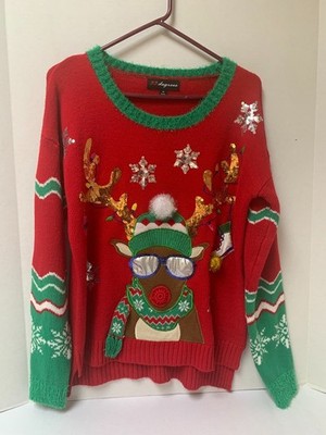33 Degrees Women's Christmas Sweater Size Medium Reindeer